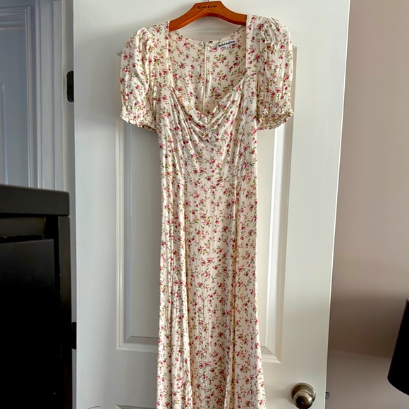 Floral Puff Sleeve Dress Size 4 - Picture 1 of 5